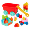 Battat  Building Blocks  47Pc Brick Set  Colorful & Chunky Bricks  Unique Wheel Bricks  12 Months +  Locbloc Red Builders