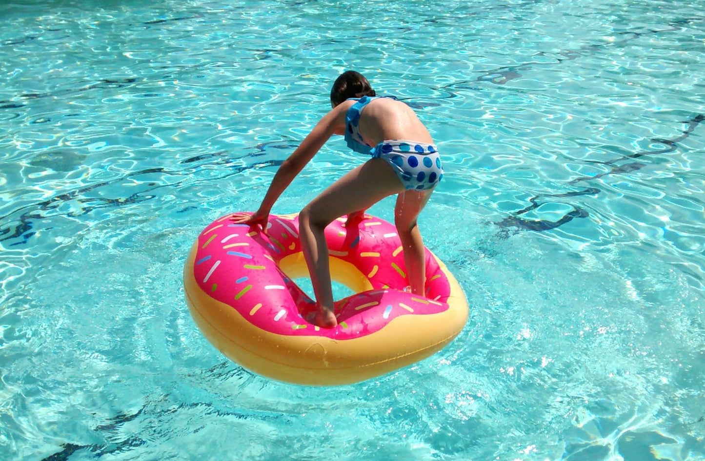 Giant Inflatable Pool Floats (Strawberry Frosted Donut)