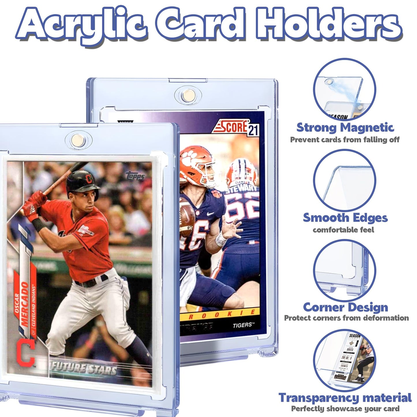 Xccme 28Ct Magnetic Card Holder For Trading Cards,35Pt One Touch Card Holder,Uv Protectors Hard Plastic,Display Card Case For Sp
