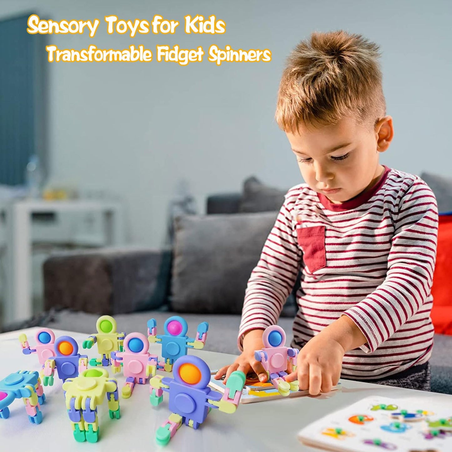 Transformable Fidget Spinners For Kids And Adults, 4 Pack Fidget Toys For Teens Anxiety, Sensory Toys For Autism Adhd Stress Rel