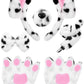 Syhood Puppy Dog Costume Set Kids Dog Ears Headband Bowtie Nose Tail Paw Gloves Puppy Animal Costume For Halloween Carnival World Book Day(Black White,Simple Style)