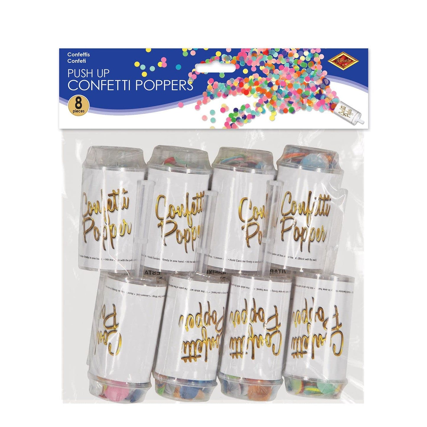 Beistle Multi-Color Push Up Confetti Poppers