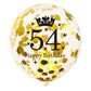 SHUNTAI 54th Birthday Balloons - Gold & Black Latex Confetti, 12 inch, 15 Pieces, 54 Year Old Anniversary Party Decor