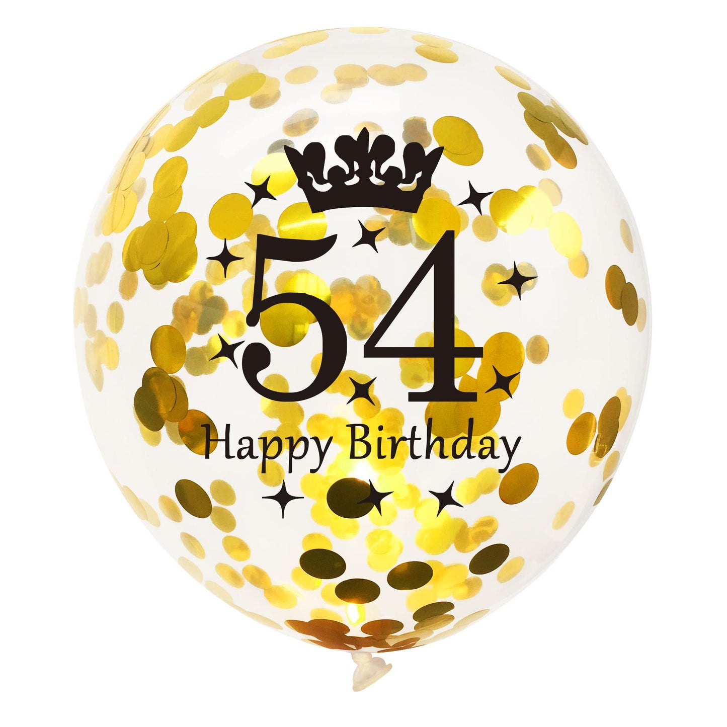 SHUNTAI 54th Birthday Balloons - Gold & Black Latex Confetti, 12 inch, 15 Pieces, 54 Year Old Anniversary Party Decor