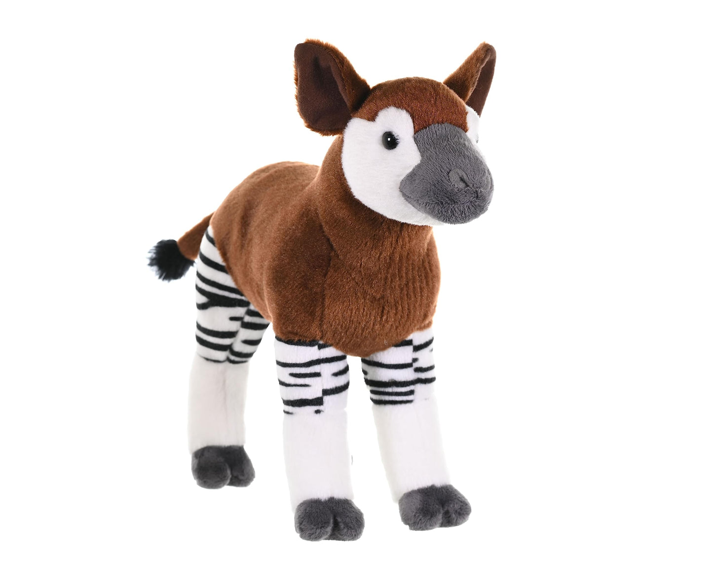 WILD REPUBLIC Okapi Plush Toy, 12 Inch Cuddlekins, Brown & White Polyester Stuffed Animal, Model 11651