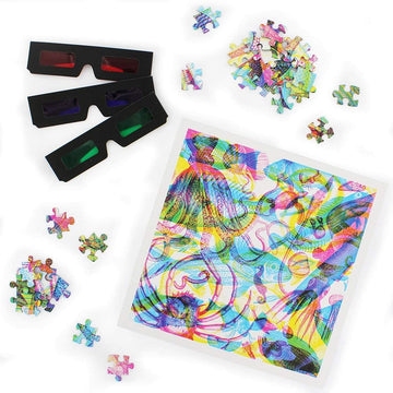 Ginger Fox Rgb Ocean By Carnovsky 500 Piece 3 Pictures In 1 Jigsaw Puzzle - Includes Artwork Print, Glasses & Lens App
