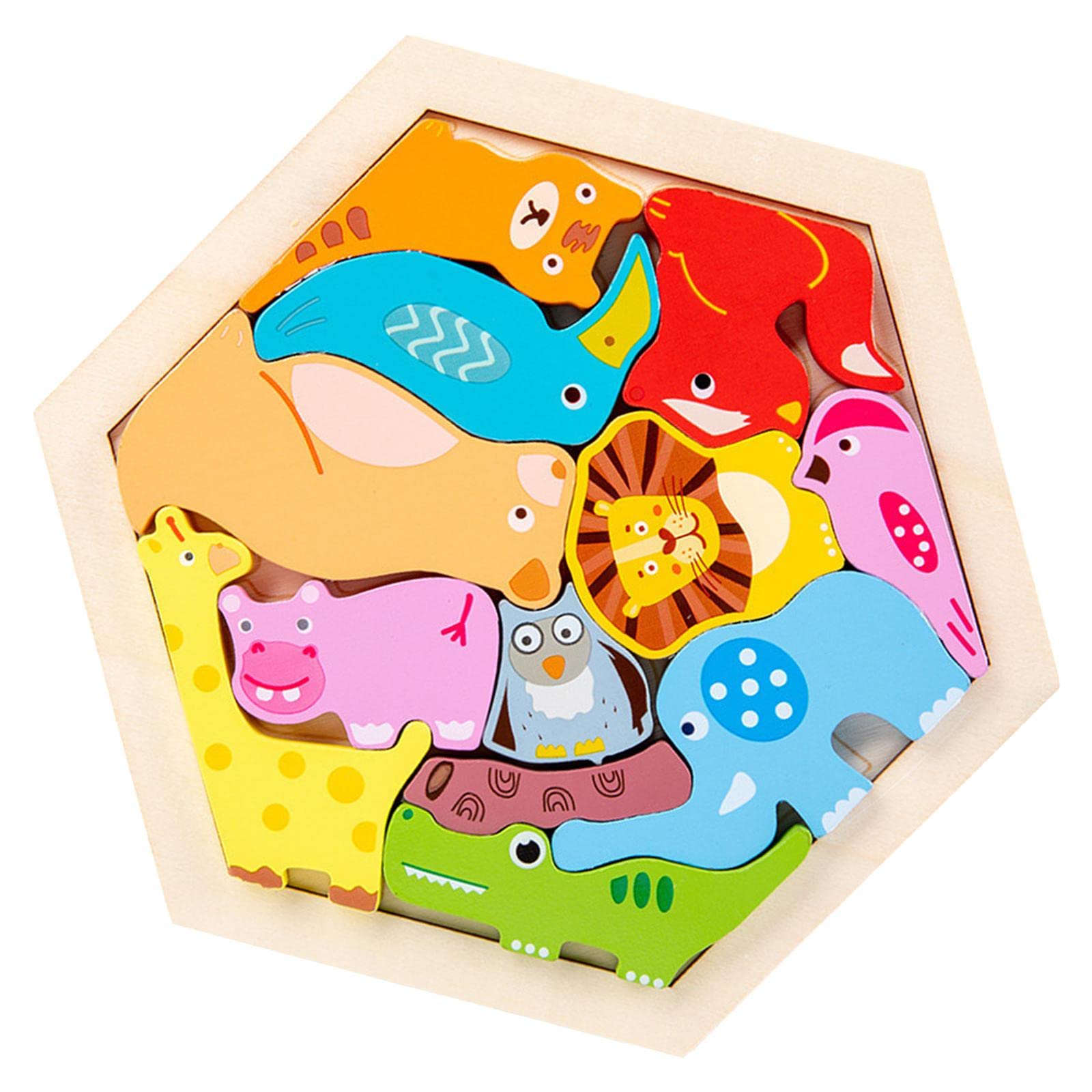 Bnf Wooden Jigsaw Puzzles Sorting Stacking Blocks Educational Toy Animalbaby | Toys For Baby | Developmental Baby Toys1 Set Wood