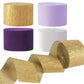 AIM & GGKK Purple Gold and White Party Crepe Paper Streamers 1.8 Inch Widening 8 Rolls Party Streamer Festival Party Decorations