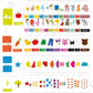 merka Toddler Flash Cards - Set of 58 Double-Sided Educational Cards for Kids 1-4 Years, Colors, Shapes, Numbers, and Letters, Cardstock, Small