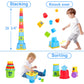 iPlay, iLearn Baby Stacking Toys - Multicolored Nesting Cups & Shape Sorter, 6.7Wx9.5L, Ideal for 1-3 Year Olds