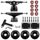 Decdeal 5 Skateboard Trucks Wheels Bearings and T Wrench Set Longboard Wheel Riser Pads Skate Board Bridge Hardware Set