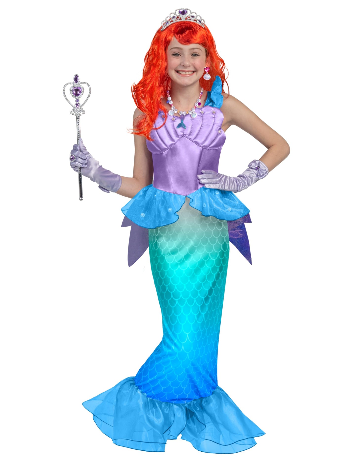 Spooktacular Creations Halloween Mermaid Costume for Girls, Blue Little Mermaid Dress, Princess Dress Up for Girls 4-6 Toddler P