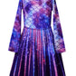 Mermaid Dresses Girls Long Sleeve Swing Fall Winter Fish Scale Outfit Halloween Costume,Size 10 11