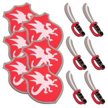 Tigerdoe 12 Piece Knight Set for Kids - Knight Theme Party Supplies - Midevil Theme Party - Knight Dress Up Play -Knight Party Favors