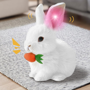 My Realistic Bunny Toy, 2025 Interactive Easter Bunny Plush Toy, Easter Basket Stuffers for Toddler, Hopping Stuffed Easter Bunn