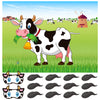 Astaron Pin The Tail On The Cow Game With 30 Tail Stickers For Farm Birthday Supplies Pin Game, Boys Girls Animal Party Favors Christmas Decorations Home Wall Decor