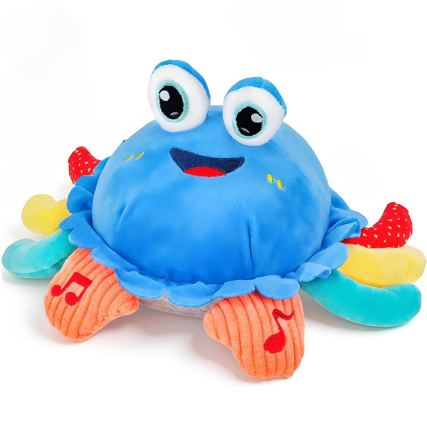 YUANNA Baby Toys 1 Year Old 6-12 Month Tummy Time Toys Crawling Musical Crab Plush Toy Dancing Walking Moving Bouncing Sensory T