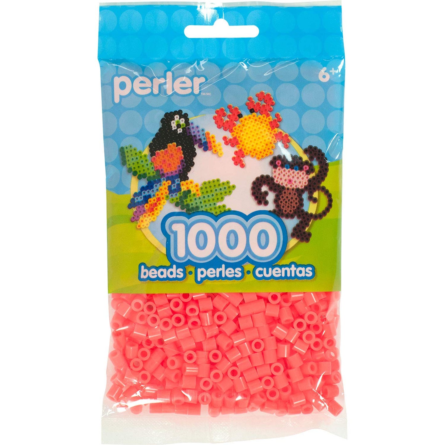 Perler Beads Fuse Beads for Crafts, 1000pcs, Hot Coral Pink