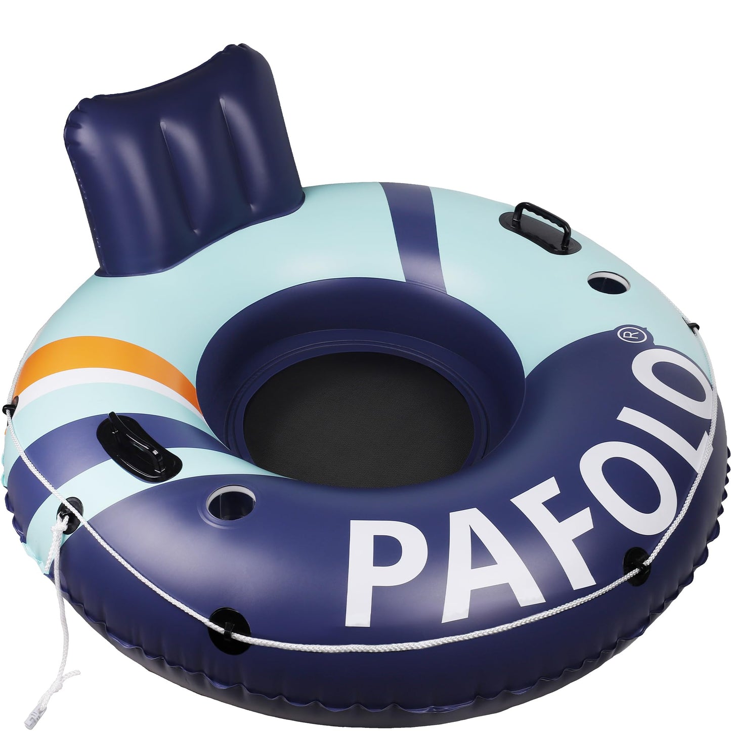 Inflatable River Tube Float  53Pool Float mature-themed  River Tubes for Floating Heavy Duty with Mesh Bottom  Water Tubes for Beach Lake Rafting  Comfortable Backrest & Cup Holders 450 lbs Weight Capacity