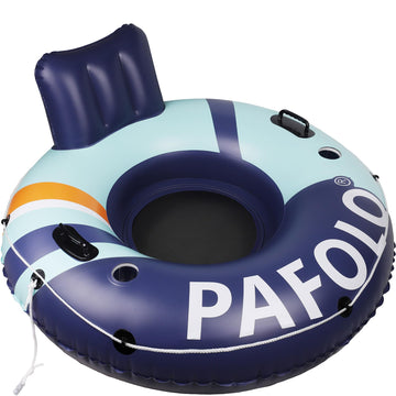 Inflatable River Tube Float  53Pool Float mature-themed  River Tubes for Floating Heavy Duty with Mesh Bottom  Water Tubes for Beach Lake Rafting  Comfortable Backrest & Cup Holders 450 lbs Weight Capacity