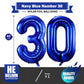 BBPOOL Navy Blue 30 Foil Balloons - 40 Inch Large Aluminum Number 30 for Birthday Party & Anniversary Decorations
