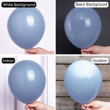 PartyWoo Balloons 12 Inch Rubber Dusty Blue 100 pcs for Birthday Baby Shower Decorations