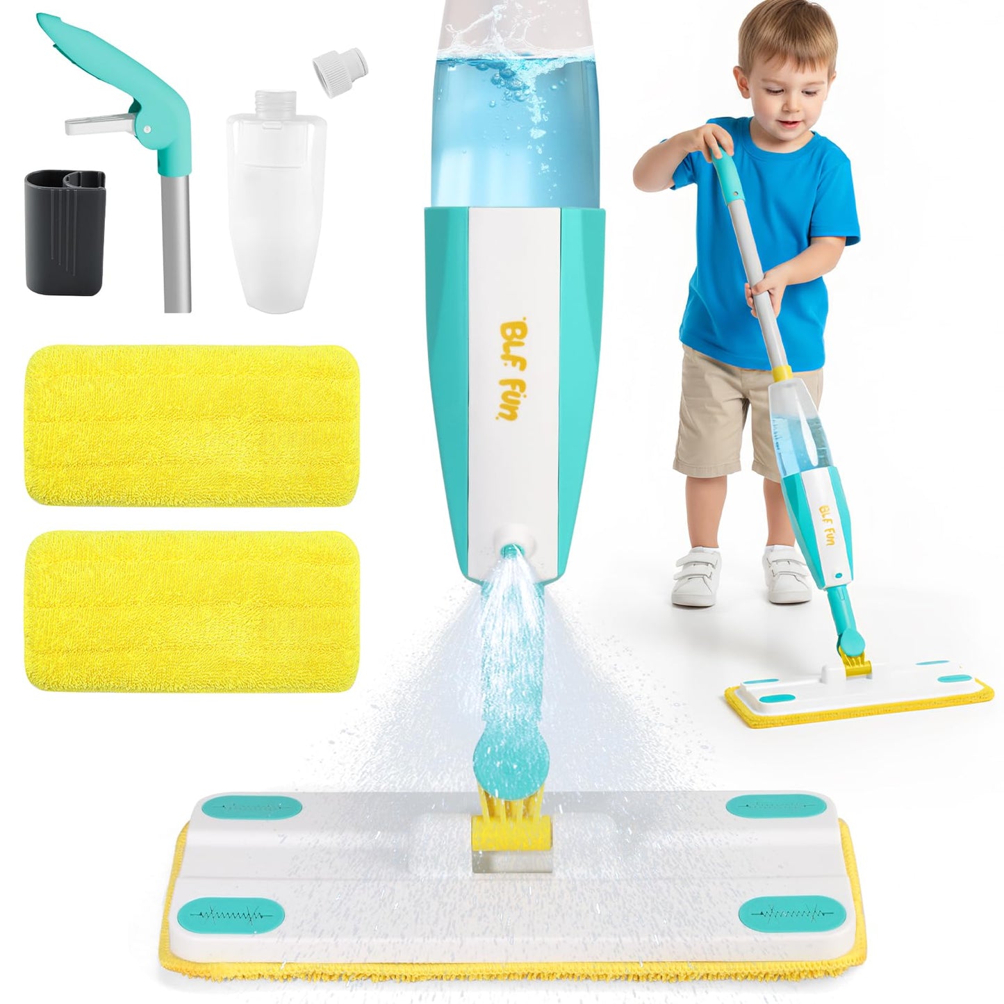 Spray Mop for Kids, Toddlers Cleaning Sets with Real Water Sprayer, Kids Mop Toys, Montessori Cleaning Set, Christmas Birthday G