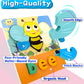 Aiziyuo Animal Wooden Puzzles With Letters Spelling, Montessori Toys For Toddlers 1-3, 8 Pack Baby Puzzle For Kids1 2 3+ Years O