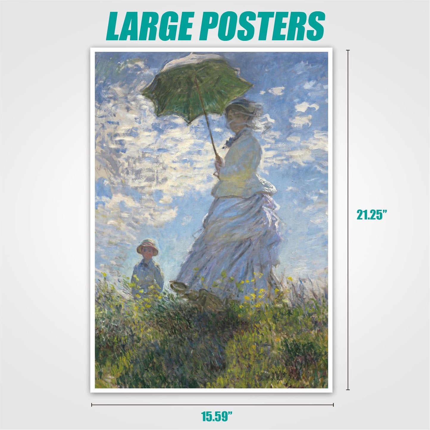 Antelope 1000 Piece Jigsaw Puzzle - Woman with a Parasol by Claude Monet, High Resolution, Matte Finish, Officially Licensed