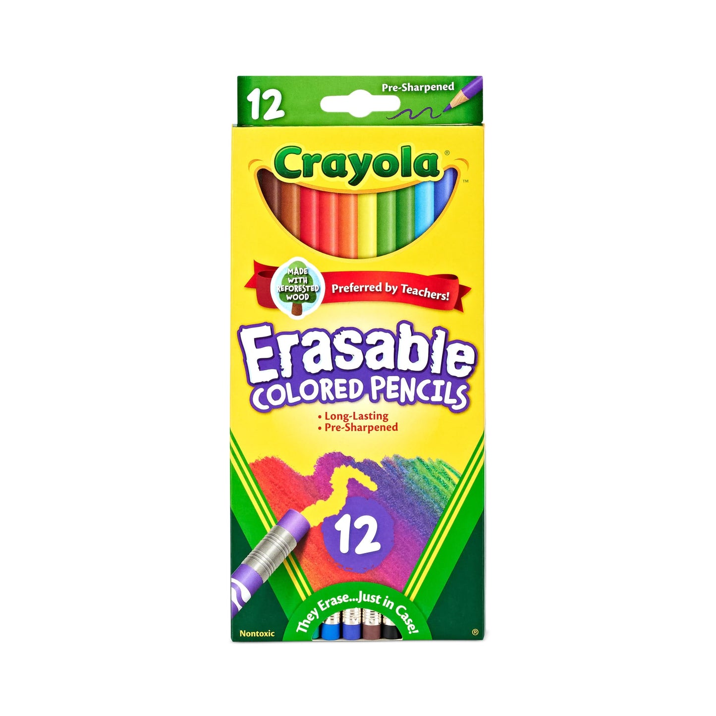 Crayola 68-4412 12 Piece Erasable Colored Pencils - 2 Pack