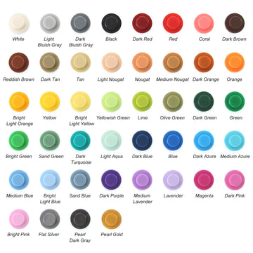 Feleph 2200Pcs Multicolored Round Plates 1X1 Building Blocks Moc 44 Colors Transparent Pieces Bricks Dots Bulk Studs Accessories