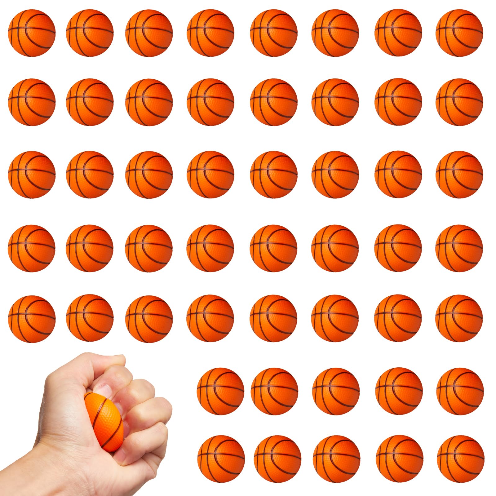 Wellvo Basketballs Party Favors 36 Pack Mini Basketball Stress Balls Relief Toys Foam Sports Balls For Kids Goodie Bag Stuffers Classroom Prizes Football Party Decorations(1.6 Inch)