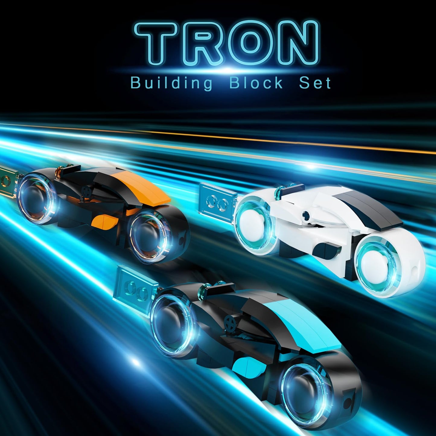 Aobiksey Tron Legacy Building Set, Tron Light Cycle Collectible Toy Motorcycle Building Block Set Toy For Tron Fans And Kids Age
