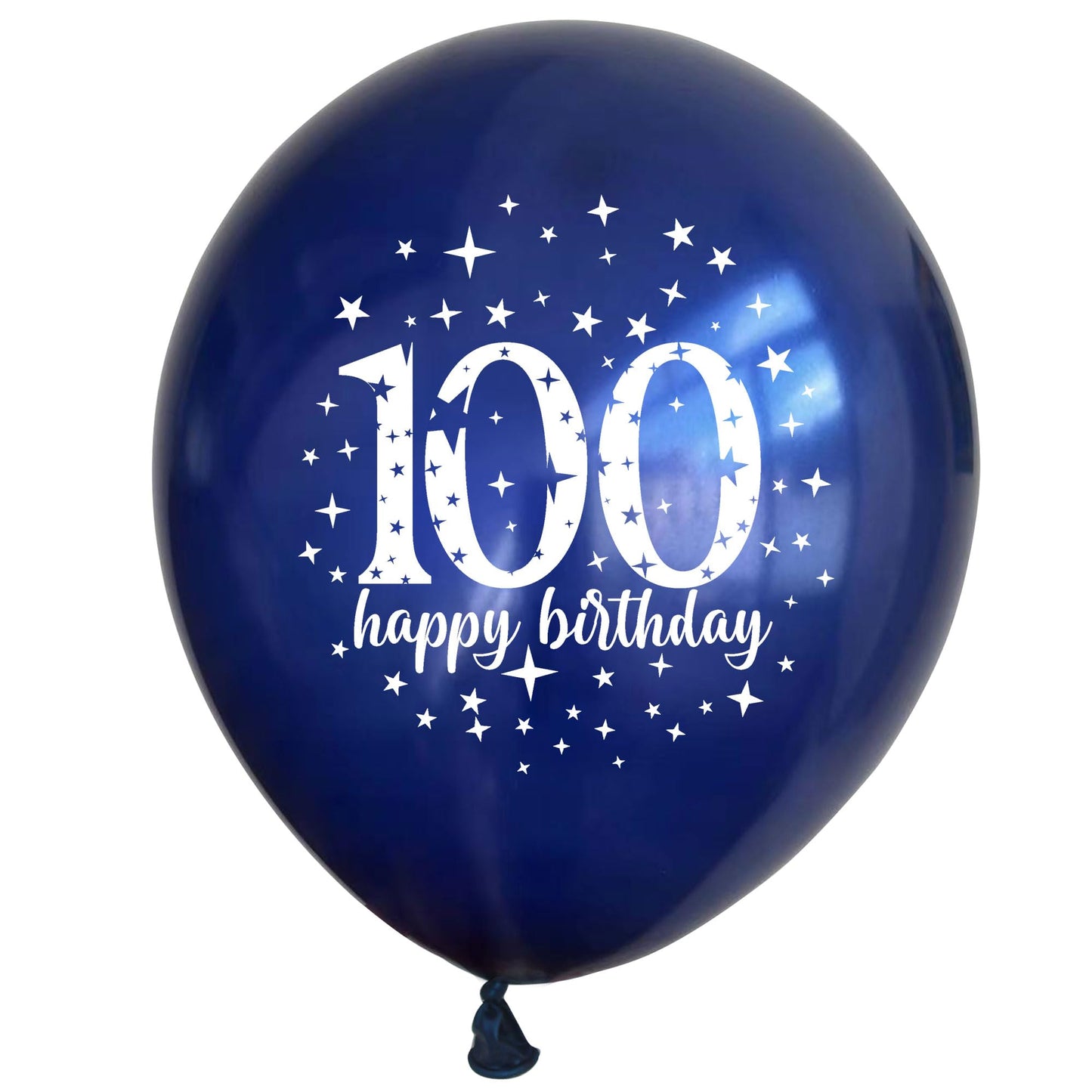 UniBirthLon 18Pcs Happy Birthday Balloons Set, Navy Blue & Silver, Confetti Latex for 100th Birthday Party Decorations