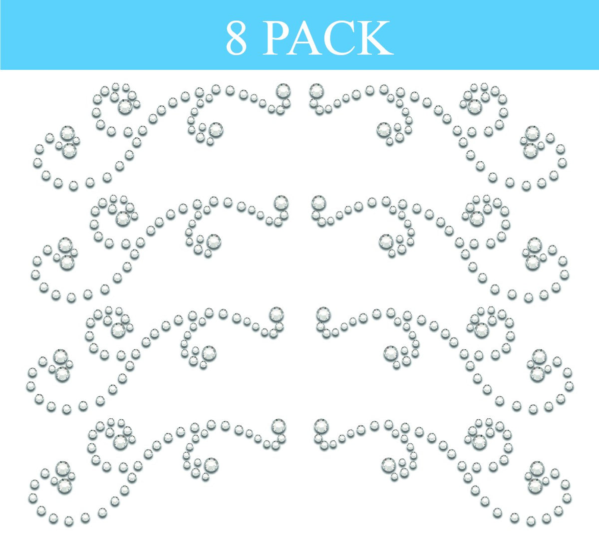Tassel Toppers Rhinestone Swirl Flourishes Peel and Stick Crystal Color Decorate Your Grad Cap. Bling, Bedazzle, Rhinestones