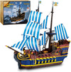YESHIN Pirates Ship Model Building Blocks Kits  MOC Sailboat Model Construction Set to Build  Gift for Kids Age 8+/mature-themed Collections Enthusiasts (2010+Pieces)