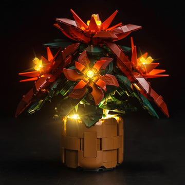 Brickbling Light Only, Compatible With Lego Icons Poinsettia Flower Décor, Led Lighting Compatible With Lego 10370 - Light Kit Only, Not Come With Model