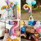 Biapian 40 Inch Rainbow Number 0 Balloon, Large Size Foil Number 0 Birthday Balloons With Gradient Heart Shape Balloons Helium F