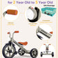 Kriddo Kids Tricycles Age 2 Years To 5 Years, 12 Inch Puncture Free Rubber Wheel W Front Light, Kids Trike For 2.5 To 5 Year Old