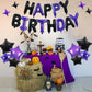 TONIFUL 35PCS Black Purple Happy Birthday Decorations Kit 16 Inch Happy Birthday Balloon Banner Decorations Supplies for Men Wom