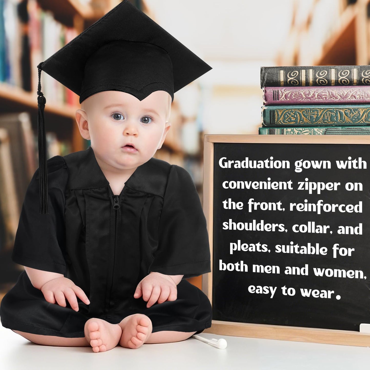 Cozypower Baby Graduation Cap and Gown for Infant Toddler Costume With Certificate for Preschool Nicu Gift (S(0-6 Months))