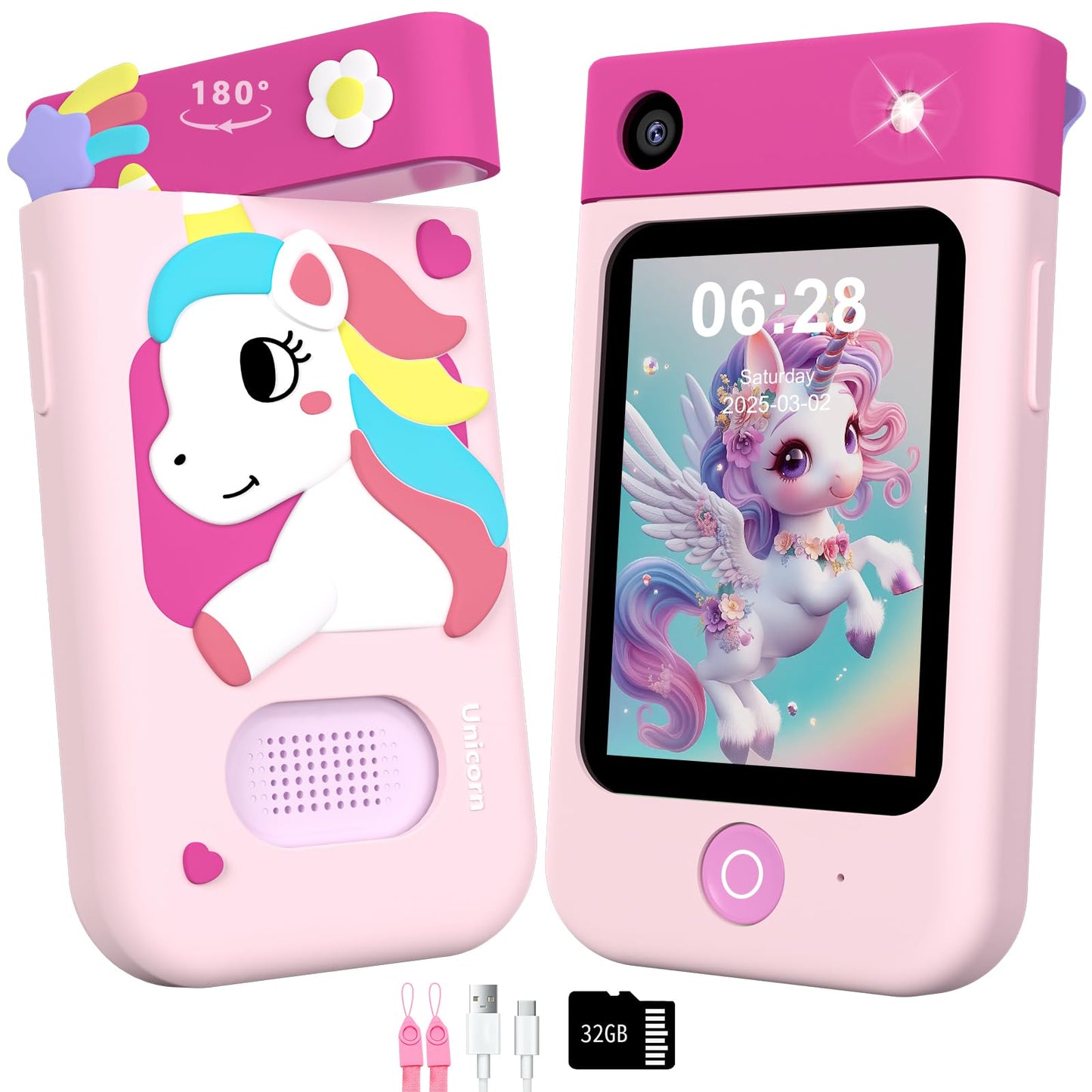 Makolle Kids Smart Phone for Girls Christmas Birthday Gifts Age 3-10 2.8'Touchscreen Toddler Learning Toy Story Phones for Kids