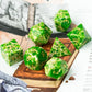 UDIXI Green with White Gemstone Dice Set D&D 7PCS Stone DND Dice Polyhedral Dice Set for Dungeons and Dragons Role Playing Games
