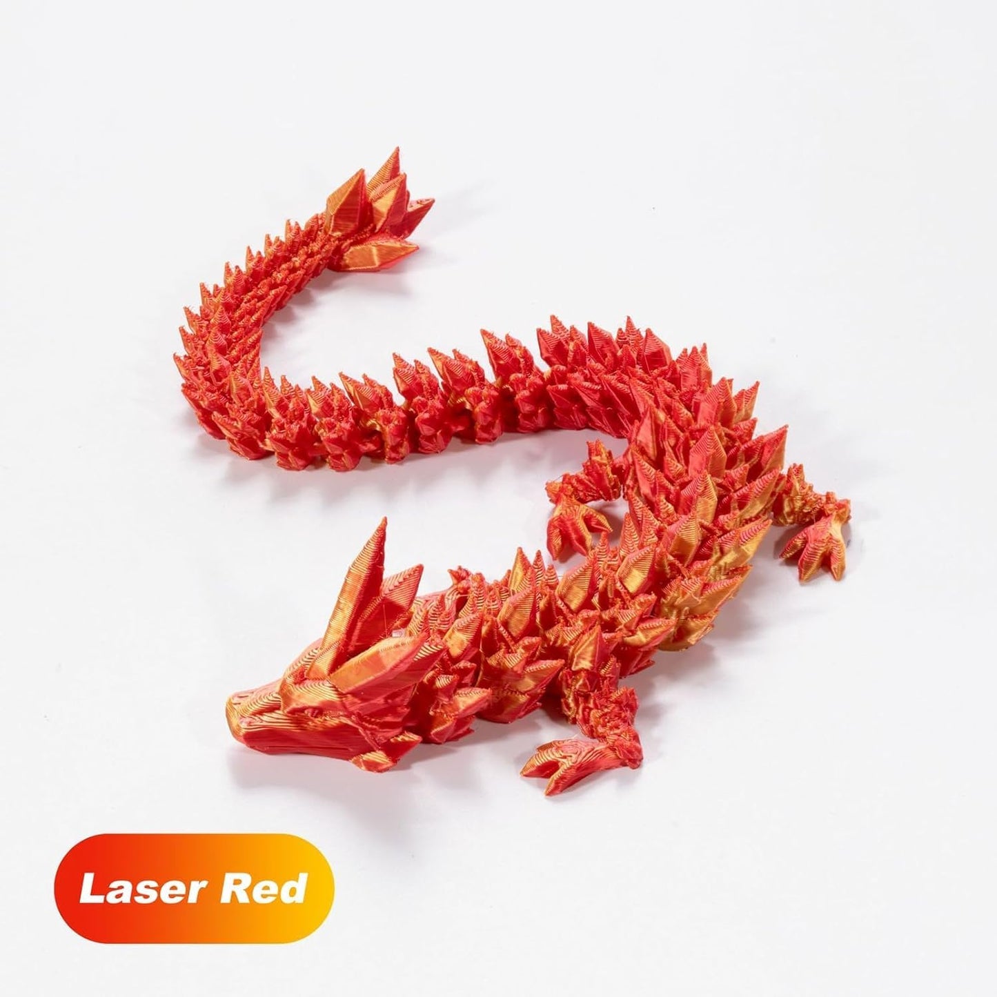 AMOMELA 5Pcs 3D Printed Dragon 12In-Perfect Basket Essentials Stuffers, 3D Printed Flexible Articulated Crystal Dragon