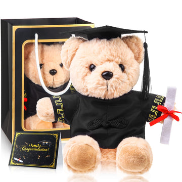 Zjoey Bear With Graduation Cap Toys Class Of 2025 Plush Stuffed Teddy Bear Animal Dog Cap And Gown With Greeting Card And Bag Fo