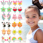 PinkSheep Bling Clip On Earrings for Little Girls - Unicorn, Ladybug & Cake Designs, 12 Pairs