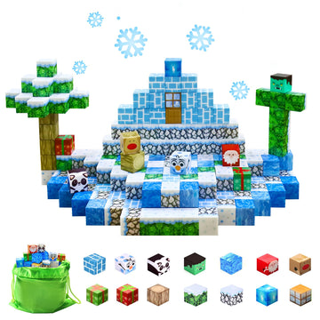 Aleath 100Pcs Magnetic Building Blocks-For Kids, Chirstmas Build Magnet World Set For 3-10 Years Old Boys & Girls Magnetic Build