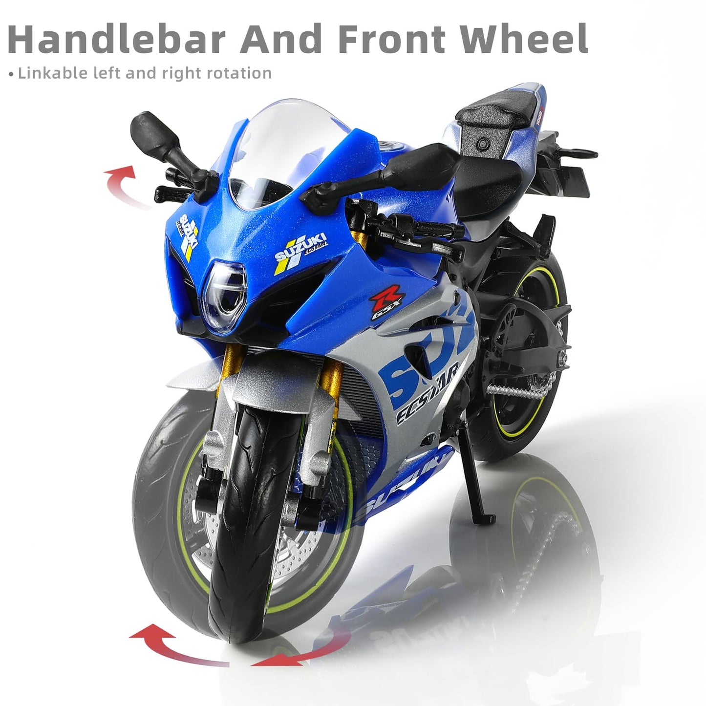 Risopen 1:12 Motorcycle Model For Suzuki Gsx R1000R Alloy Diecast Motorcycle Model Toy Mini Moto Gift(Blue)