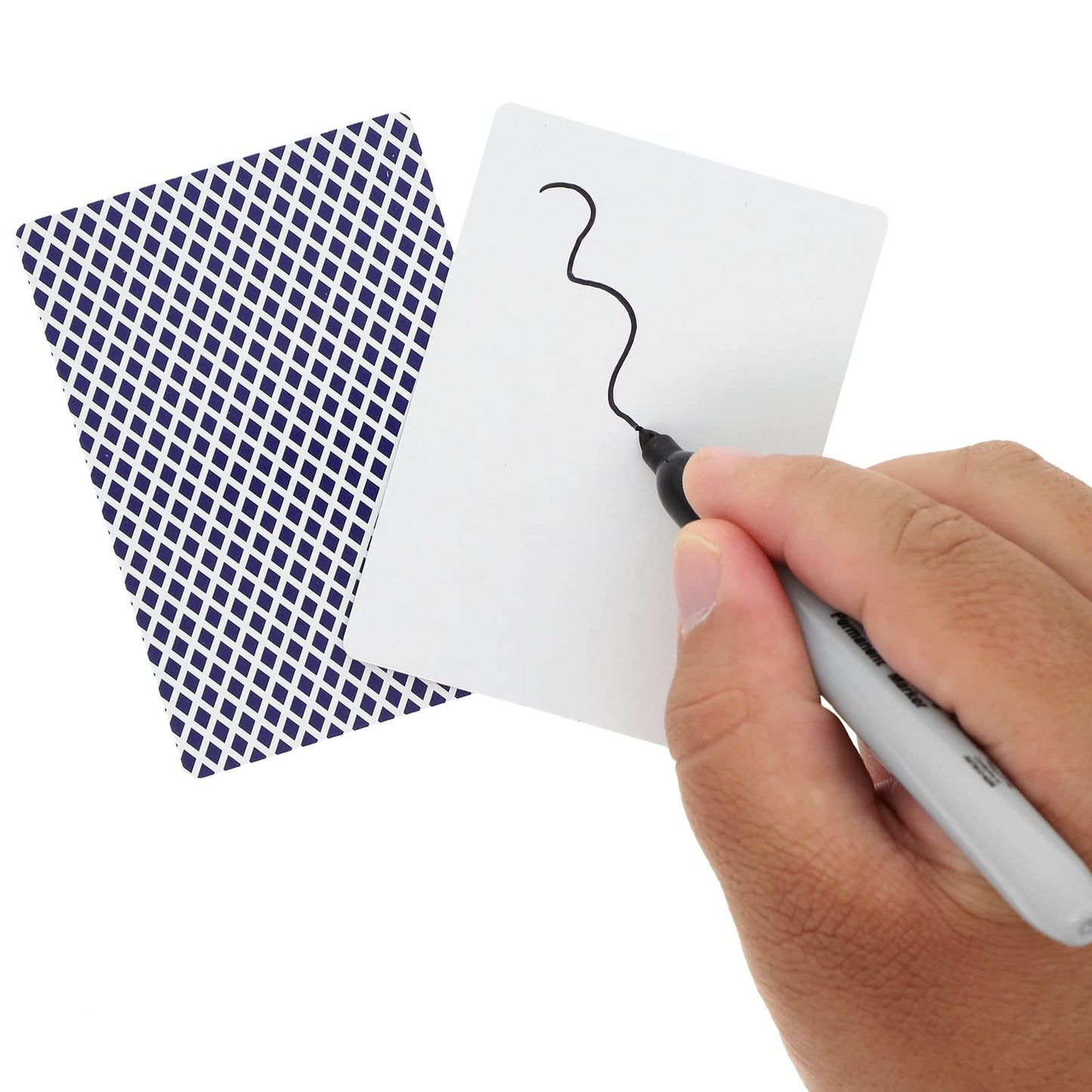Blue Panda 224 Blank Custom Cards With Checkered Diamond Backing For Diy Game Or Playing, Write On, 4 Decks (3 X 4 In) - Blank Playing Cards