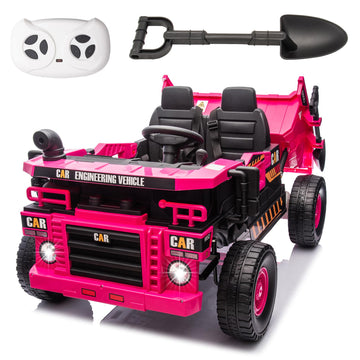 Finito Xl 24V Ride On Dump Truck,4X100W Powerful Motors,Kids Electric Car With Remote Control, Electric Dump Bed, And Extra Shov